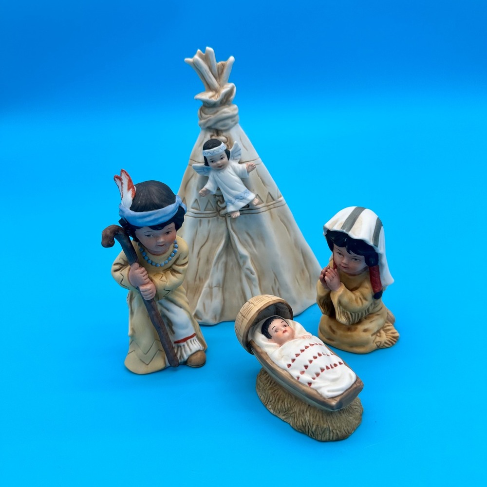 Gregory Perillo Sagebrush Kids Native American Nativity Set 1985 Vague Shadows‎